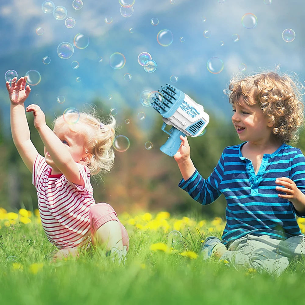Powerful Automatic Bubble Blower Fun for Kids 36 Hole Design for a Bigger Bubble Blast Experience Rocket Launcher Style Design for Endless Outdoor Fun Perfect Party & Outdoor Toy for Kids’ Entertainment