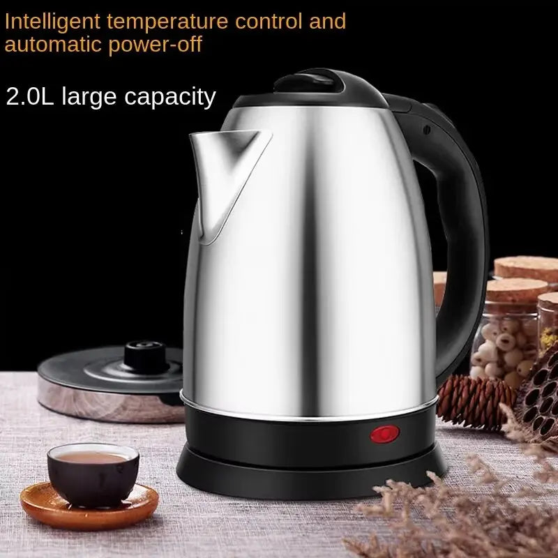 Fast Boil 2.0L Stainless Steel Electric Kettle for Everyday Use Premium Food-Grade Stainless Steel Build for Safe Hot Water Heating Large Capacity Electric Kettle Ideal for Tea, Coffee & Beverages.