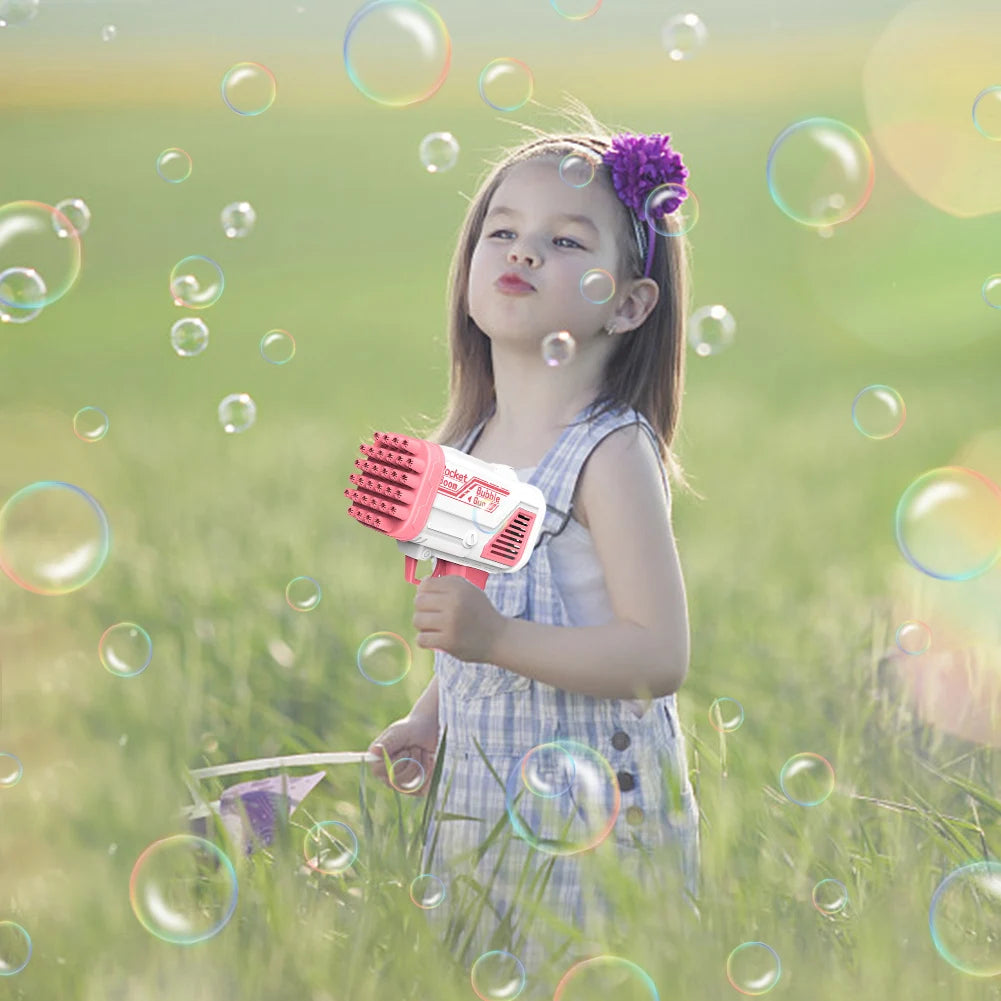 Powerful Automatic Bubble Blower Fun for Kids 36 Hole Design for a Bigger Bubble Blast Experience Rocket Launcher Style Design for Endless Outdoor Fun Perfect Party & Outdoor Toy for Kids’ Entertainment
