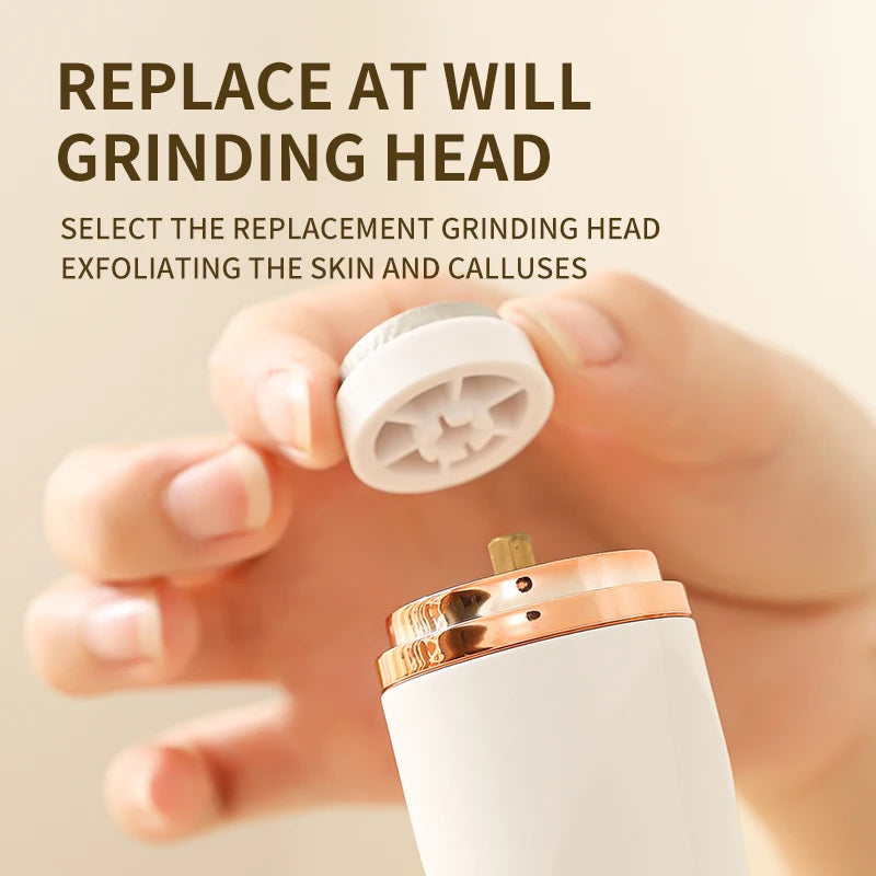 Rechargeable Electric Foot Callus Remover with Dual Grinding Heads Removes Dead Skin, Calluses & Cracked Heels Effectively Dual Grinding Heads For Customized Foot Care