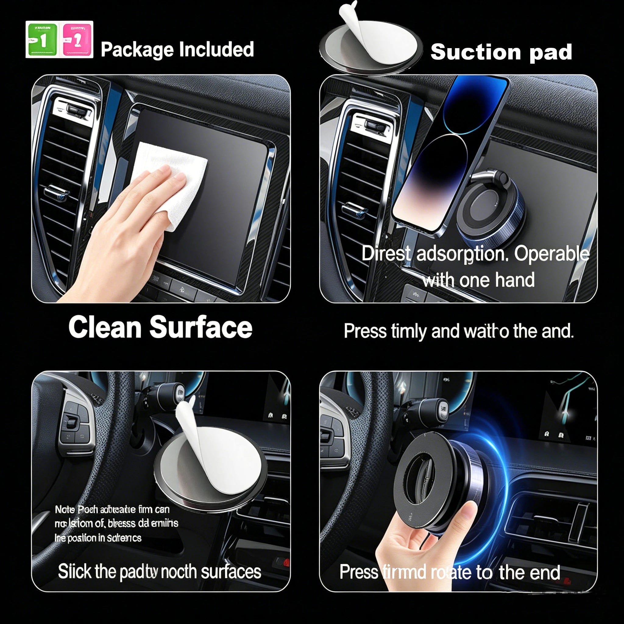360° Magnetic Phone Holder with Foldable Suction Mount for Car & Desk Strong Magnetic Hold For Secure Phone Placement 360 Degree Rotation For Flexible Viewing Angles Foldable & Compact Design For Easy Storage