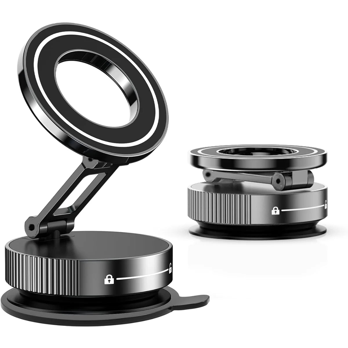 360° Magnetic Phone Holder with Foldable Suction Mount for Car & Desk Strong Magnetic Hold For Secure Phone Placement 360 Degree Rotation For Flexible Viewing Angles Foldable & Compact Design For Easy Storage