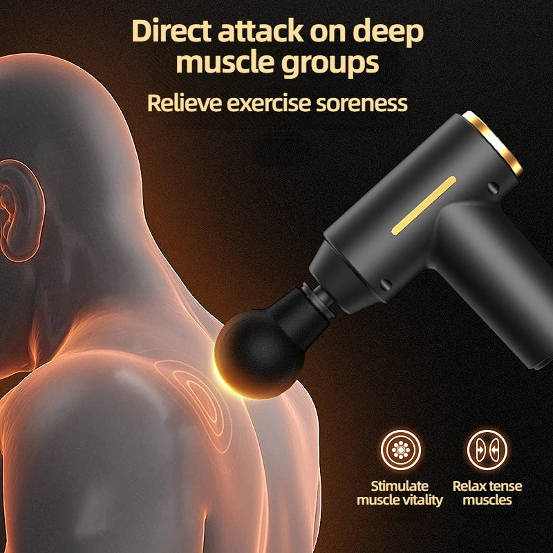 Powerful Deep Tissue Massage Gun for Full Body Muscle Relief 5-in-1 Interchangeable Massage Heads for Targeted Muscle Therapy Multiple Speed Levels for Personalized Massage Experience