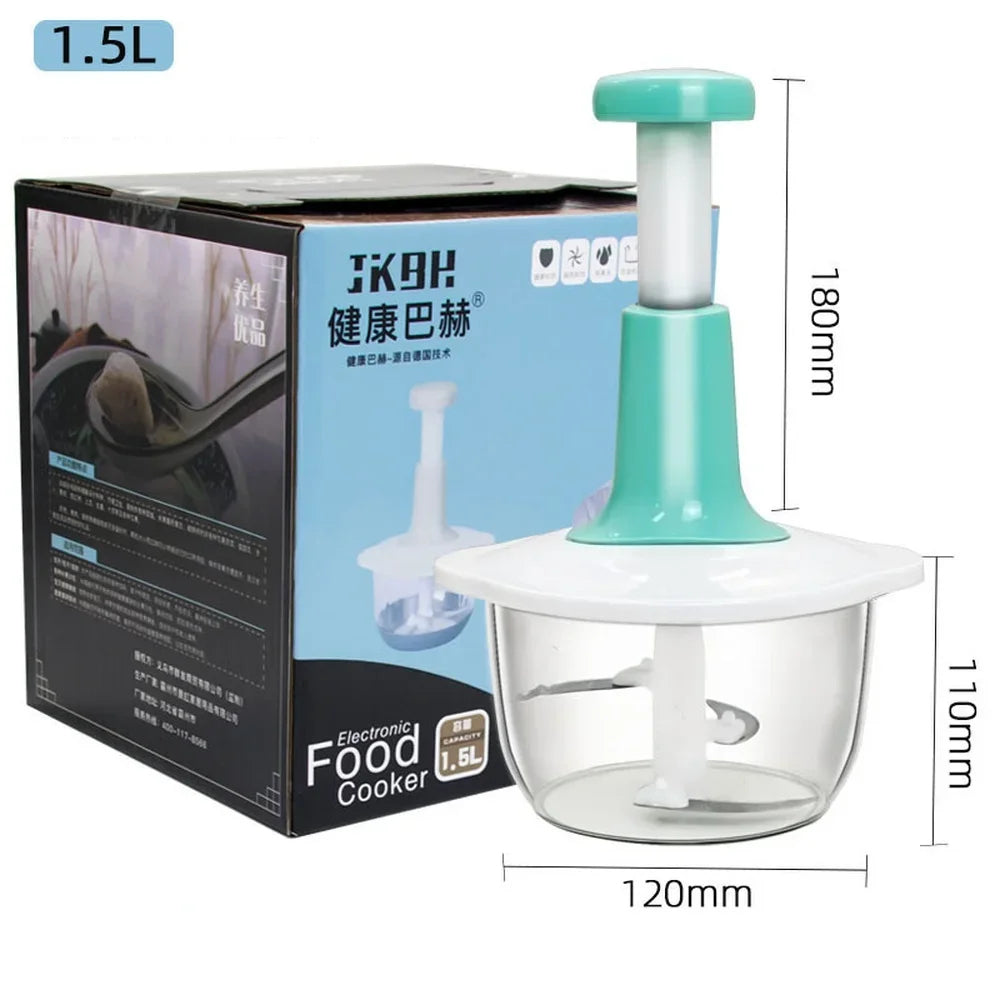 Manual Hand Press Food Chopper & Grinder for Everyday Kitchen Use Multifunction Kitchen Cutter for Vegetables, Fruits, Onion & Garlic Easy-to-Use Hand Press Food Processor for Fast Food Preparation